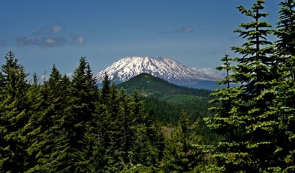 Mt St. Helens as seen from the summit of Observation Peak in the Trapper Creek Wilderness