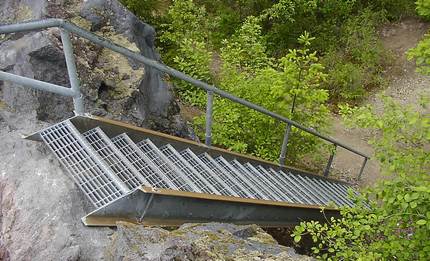 One of many ladders on the Lava Canyon trail of the Mt St Helens National Volcanic Area