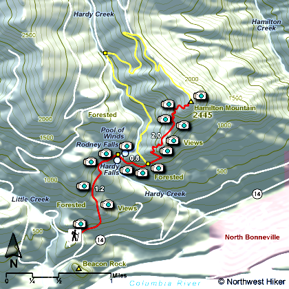 Hamilton Mountain Hike map