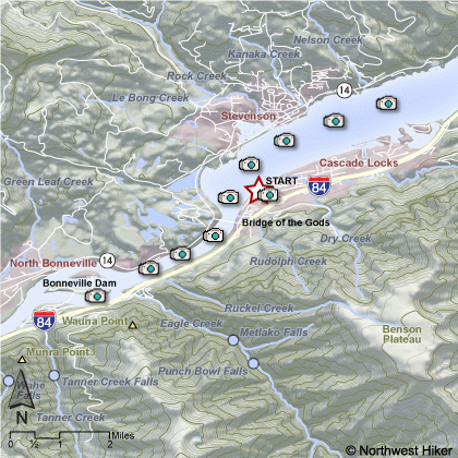 Columbia Gorge Stern Wheeler Ride map