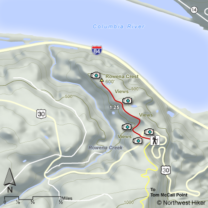 Tom McCall Preserve - Lower Unit Hike - Rowena Plateau Hike map