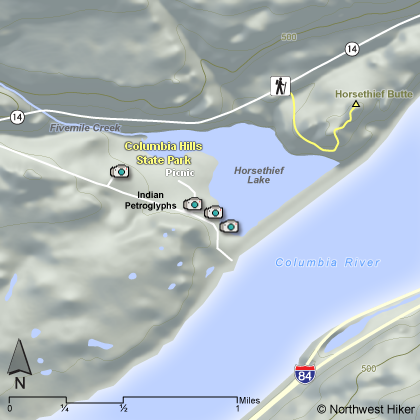 Columbia Hills State Park Hike map