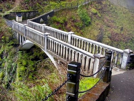 Benson Bridge at the base of Multnomah Falls