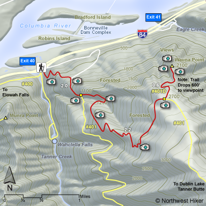 Wauna Point Hike map